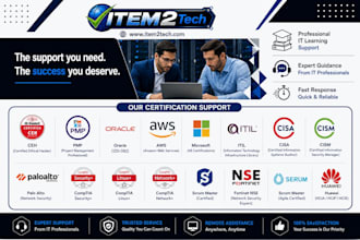 support your AWS azure pmp itil and comptia learning