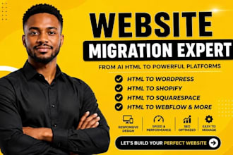 migrate claude HTML website claude ai to wordpress claude to shopify squarespace