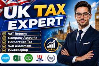 do UK company accounts, UK vat return, corporation tax return and UK tax return