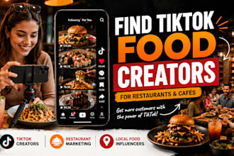 recruit, onboard, find tiktok food creators to promote your restaurant
