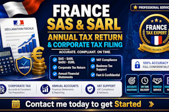 prepare france SAS and sarl annual tax return and corporate tax filing
