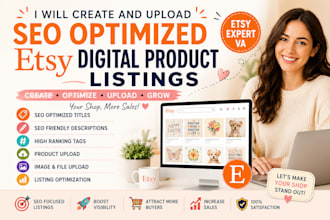 create etsy listings upload products and optimize SEO