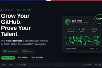 get fork and followers for your github profile for UK globa talent