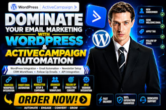 do wordpress activecampaign, email automation ,newsletter setup,CRM integration