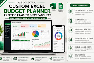 create a custom excel budget planner, expense tracker and spreadsheet