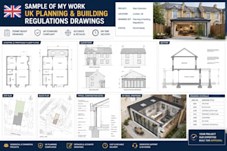 prepare UK planning permission building regulation drawings