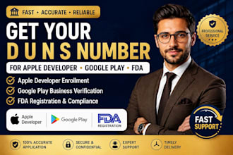 obtain d u n s number for apple developer google play and fda
