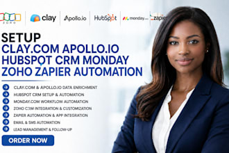setup clay com apollo io hubspot crm monday zoho zapier automation