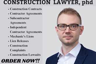 be construction lawyer for construction contract,mechanic liens,disputes,lawsuit