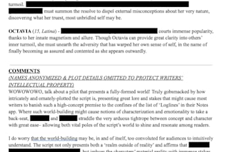 provide detailed and impassioned script coverage
