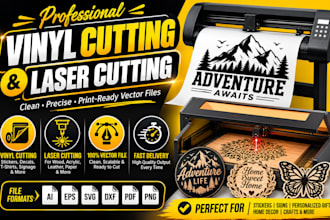 create vinyl , laser cut vector files