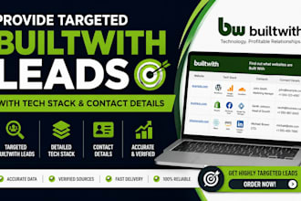 provide targeted builtwith leads with tech stack and contact details