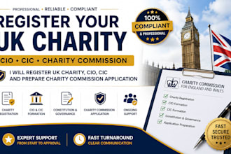 register UK charity cio cic and prepare charity commission application