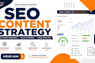 create your SEO content strategy, youtube keyword plan and vidiq audit