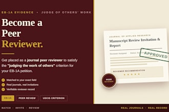 help you apply as a peer reviewer for your eb1a visa