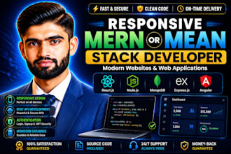 develop responsive mern or mean stack website and web application