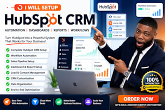 setup hubspot crm, hubspot automation, dashboard report setup, hubspot workflow