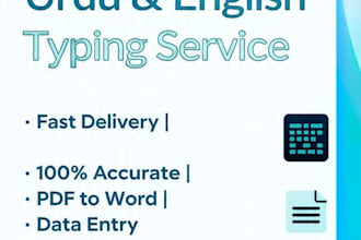 do fast urdu and english typing and data entry