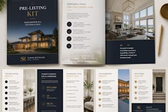 design real estate listing presentation, property pitch booklet, pre listing kit