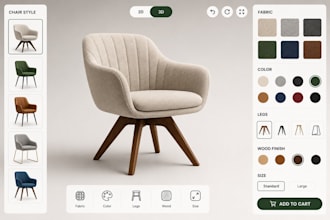build interactive 2d 3d product configurator for furniture table zakeke kickflip