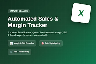 build an automated amazon sales and margin tracker in excel