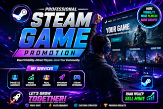 do steam game promotion, boost steam wishlist, steam game marketing