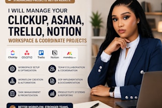 manage your clickup, asana, trello or notion workspace