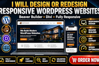 design redesign responsive wordpress website builder with beaver builder, divi