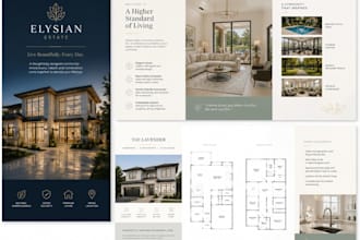design property development sales booklet, prospectus, floor plan catalog