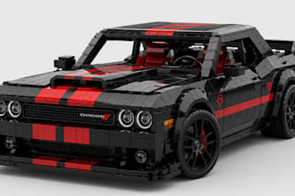 design 3d lego model moc,lego technic car,toy set,minifig,house with instruction