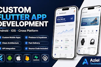 develop a custom flutter app for android and ios