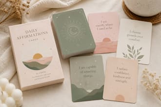 design custom printable affirmation cards, motivational card decks, oracle cards