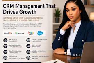 manage hubspot, gohighlevel CRM, client onboarding and lead management