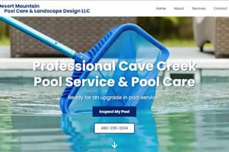 build wix pool service website pool cleaning maintenance service website