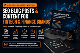 write SEO blog posts and content for your fintech or finance brand