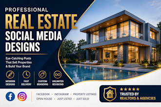 design professional real estate social media posts for realtors