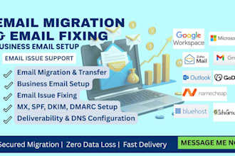email migration email fixing business email setup fix email issue support
