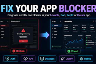 fix one blocker in your lovable bolt replit or cursor web app