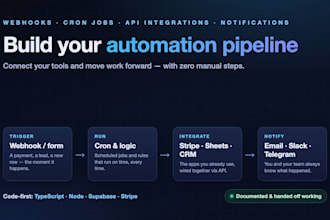 build your automation pipeline with webhooks, cron jobs and notifications