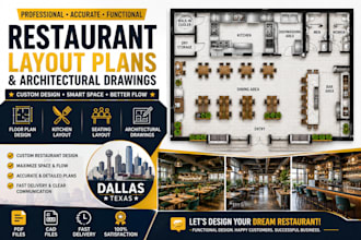 create professional restaurant layout plans  architectural drawings in dallas