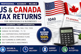 prepare and efile US and canada tax returns for individuals and businesses