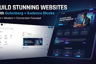 design gutenberg wordpress website with cutom gutenberg blocks kadence block