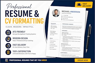 professionally format edit and design your resume or cv