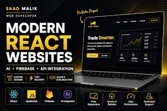 develop a modern react web app with ai, firebase and API integration