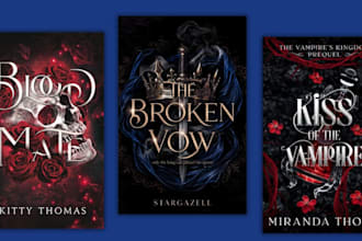 do illustrated dark romance book cover, romance book cover, fantasy book cover