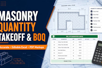 prepare accurate masonry quantity takeoff and labour boq