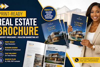 design professional real estate brochure, luxury brochure, realtor marketing kit