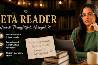 be your beta reader and provide honest reader feedback