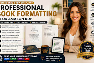 amazon KDP book editing formatting for ebook layout design paperback publishing