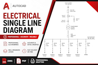 draw professional electrical single line diagram in autocad